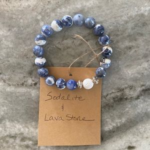 Sodalite and Lava Stone Bracelet